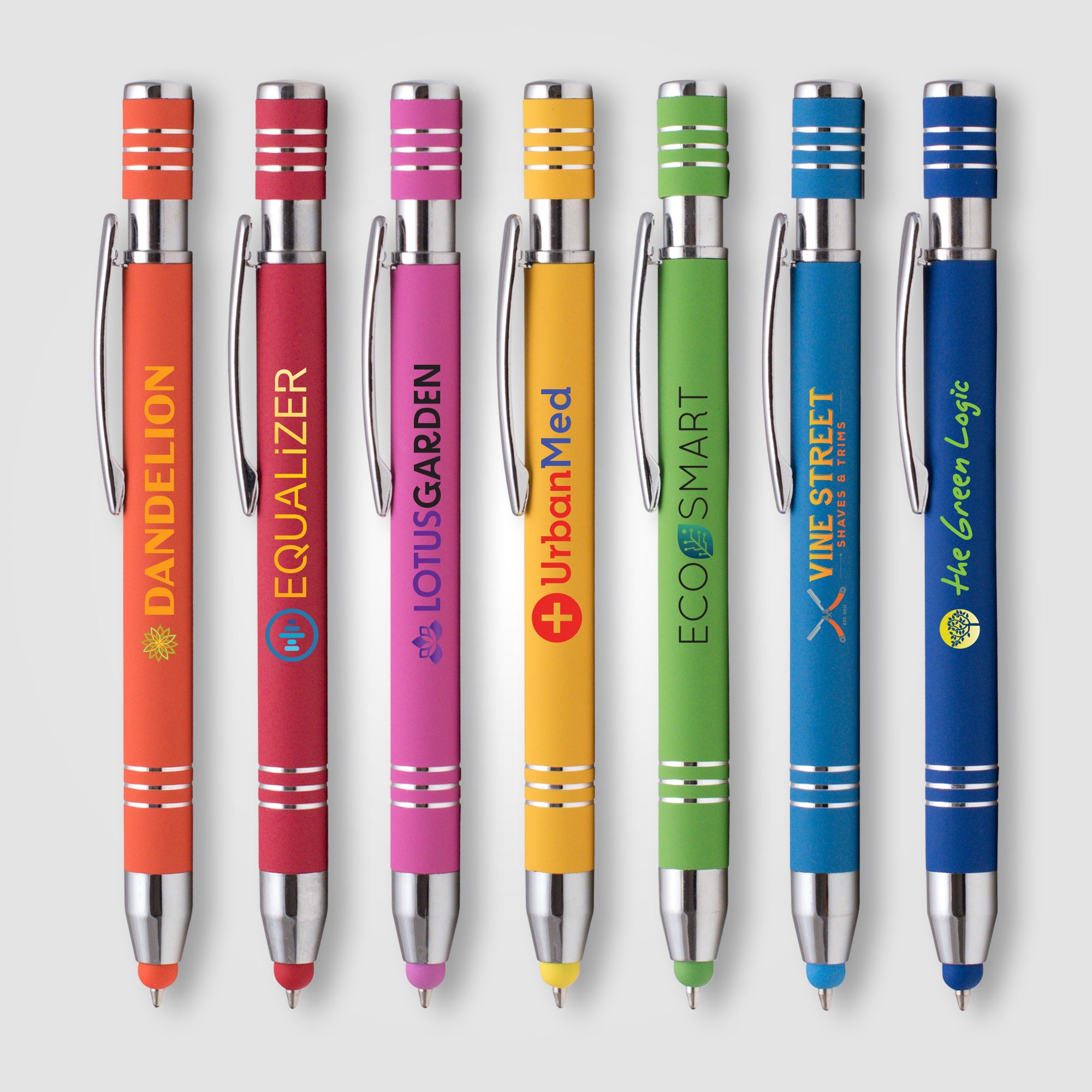 Image of the Marin Softy w/ Stylus - ColorJet- Full Color Metal Pen promotional product, SKU LMN-C.