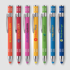 Image of the Marin Softy w/ Stylus - ColorJet- Full Color Metal Pen promotional product, SKU LMN-C.