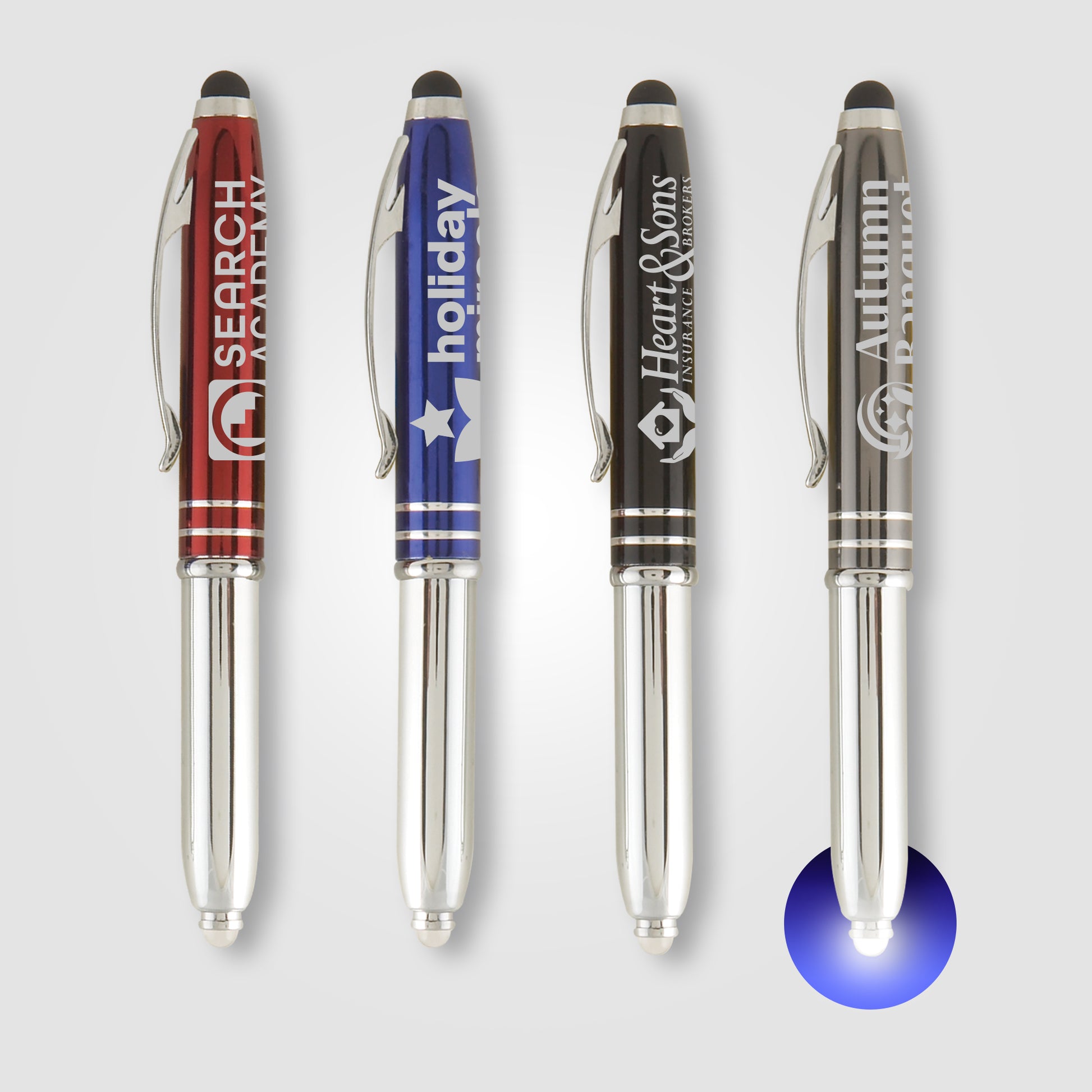 Image of the Vivano Duo w/LED Light & Stylus - LaserMax - Metal Pen promotional product, SKU LWF-LM.