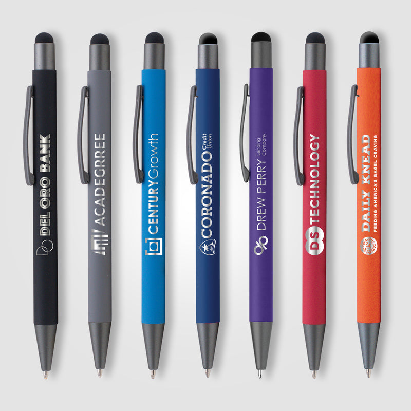 Bowie Softy w/Stylus - Laser Engraved - Metal Pen-zoom-