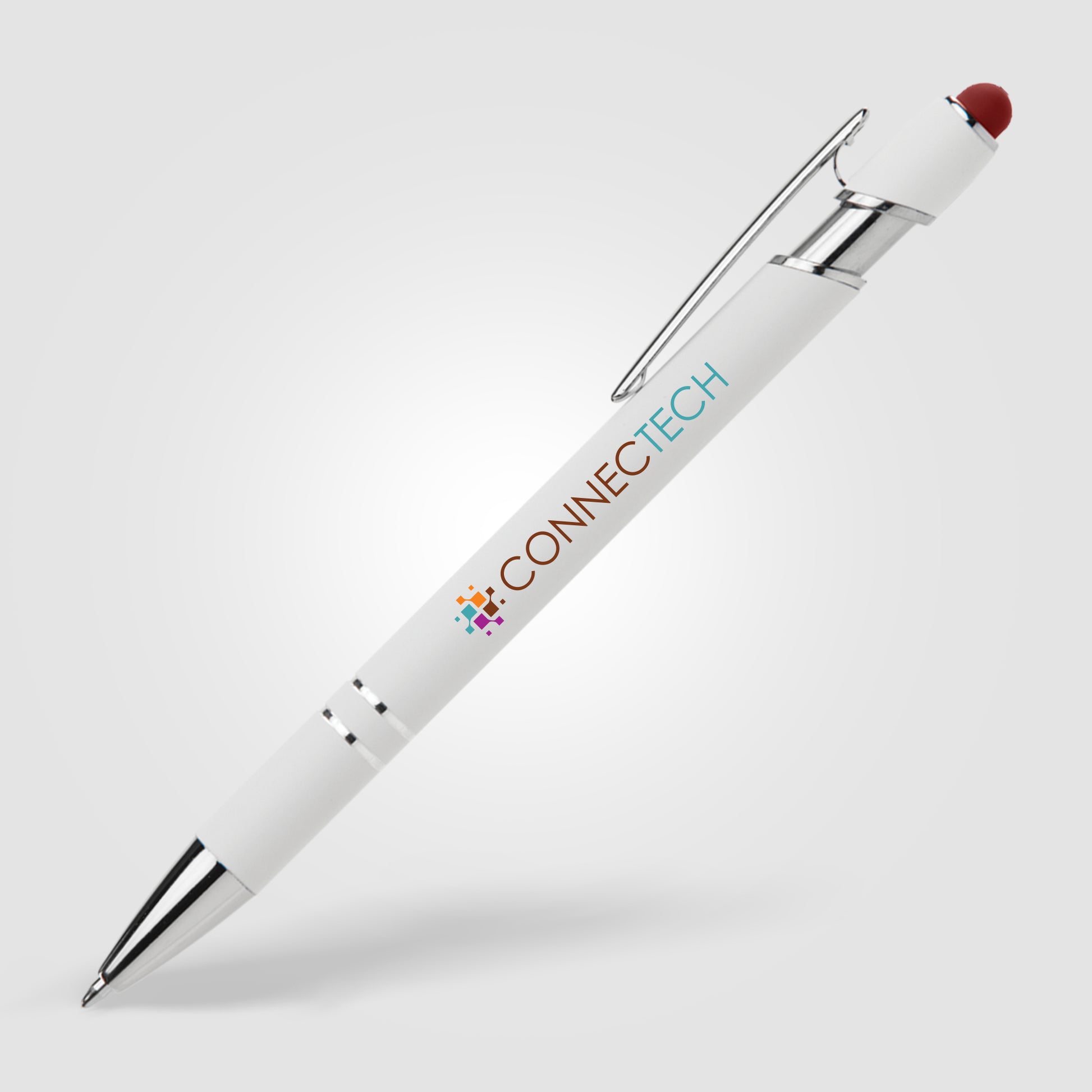 Ellipse Softy White Barrel Pen w/ Stylus - ColorJet-4