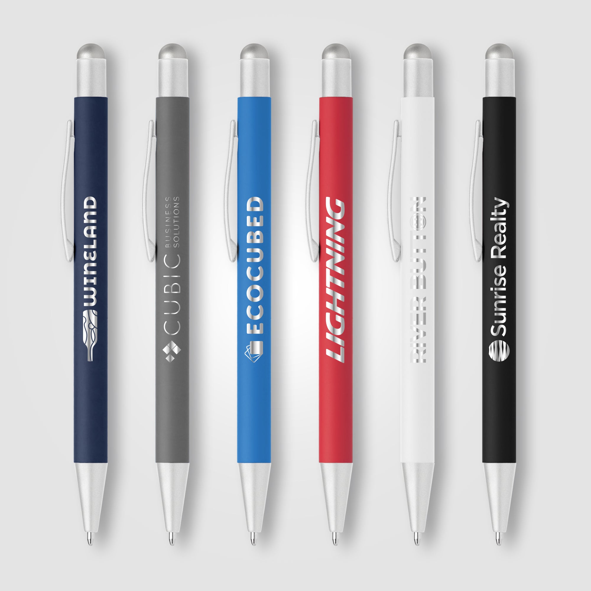 Bowie Softy Satin with Stylus - Laser Engraved Metal Pen