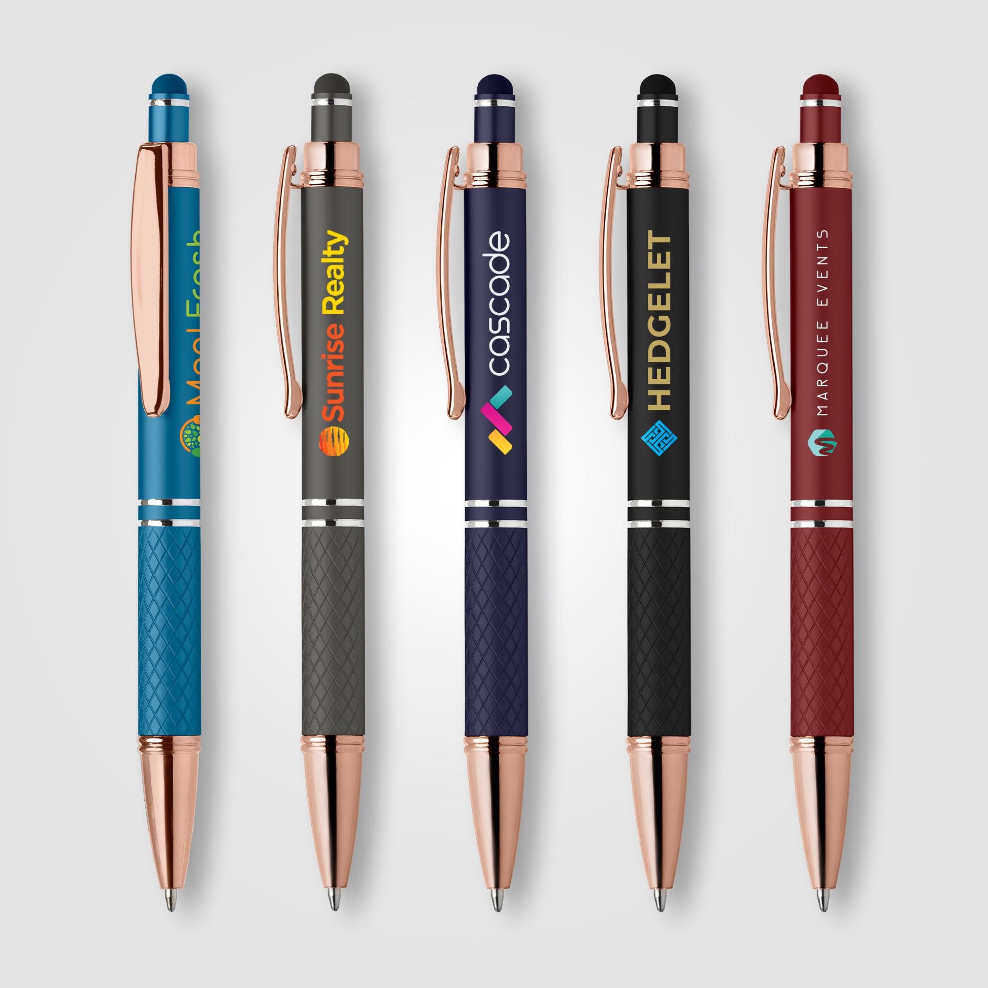 Image of the Phoenix Softy Rose Gold Classic Pen w/ Stylus - ColorJet promotional product, SKU MQO-C.