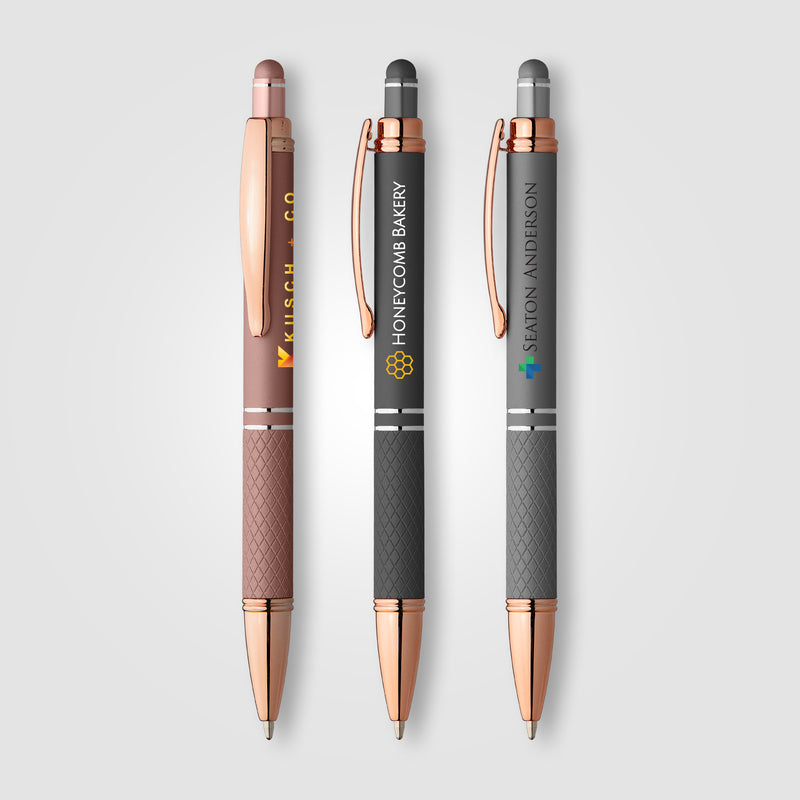 Phoenix Softy Rose Gold Metallic Pen w/ Stylus - ColorJet-zoom-
