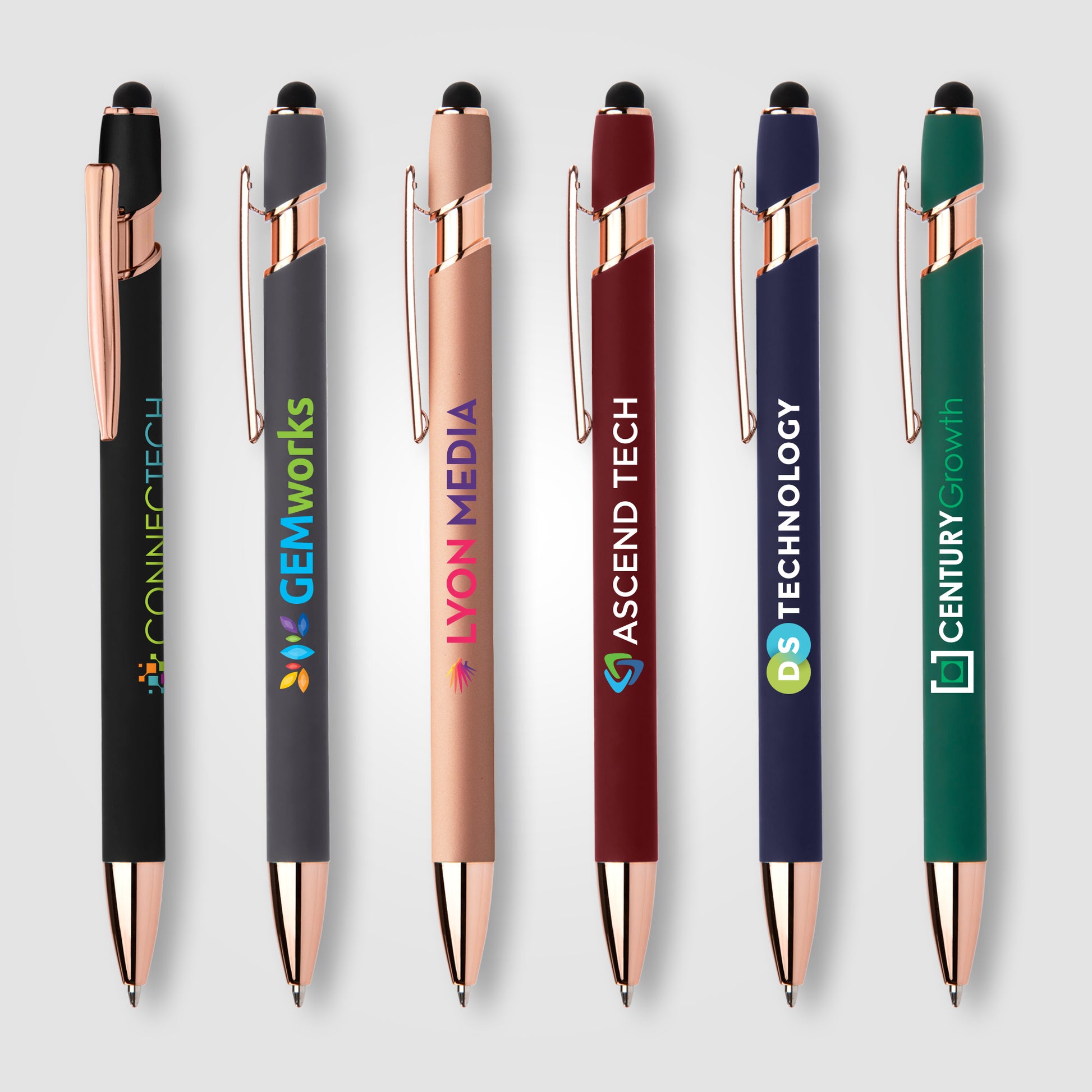 Image of the Ellipse Gel Softy Rose Gold w/Stylus - ColorJet promotional product, SKU MRY-C.