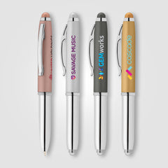 Image of the Vivano Softy Metallic Pen w/ LED Light and Stylus - ColorJet promotional product, SKU MSL-C.