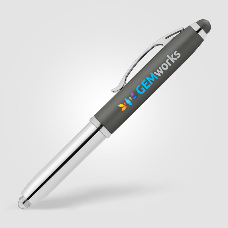 Vivano Softy Metallic Pen w/ LED Light and Stylus - ColorJet-zoom-