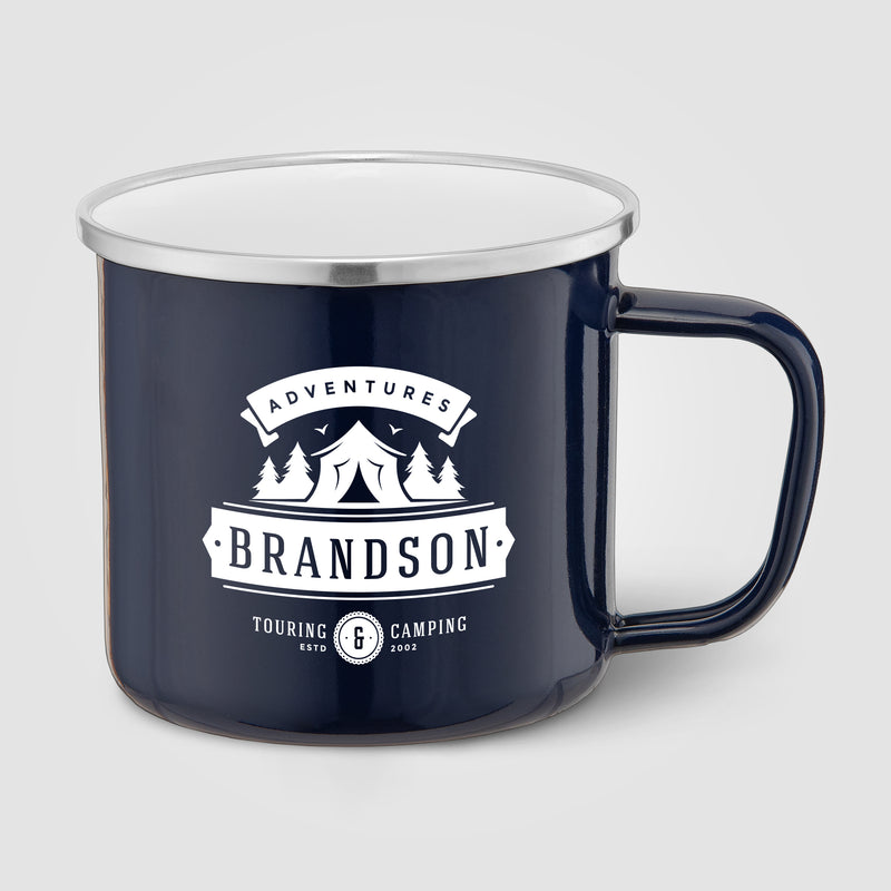 Wyoming - 13 oz. Enamel Campfire Mug with Stainless Steel Rim-zoom-