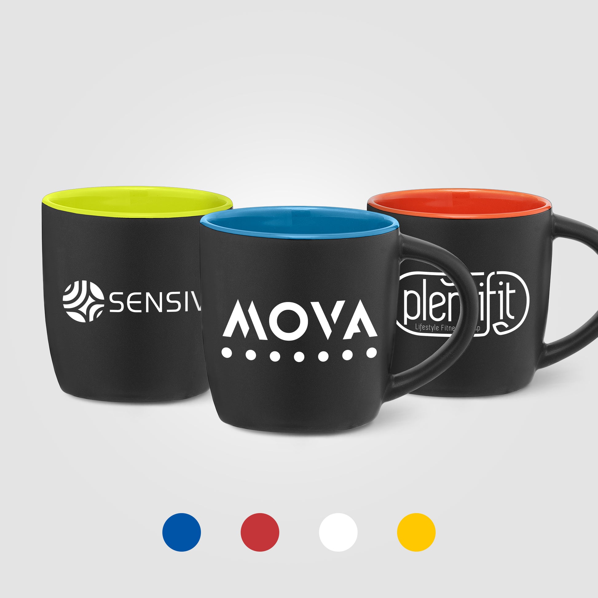 Image of the Zanzibar - 12 oz. Matte Black Ceramic Mug with ColorPop promotional product, SKU MUZ.