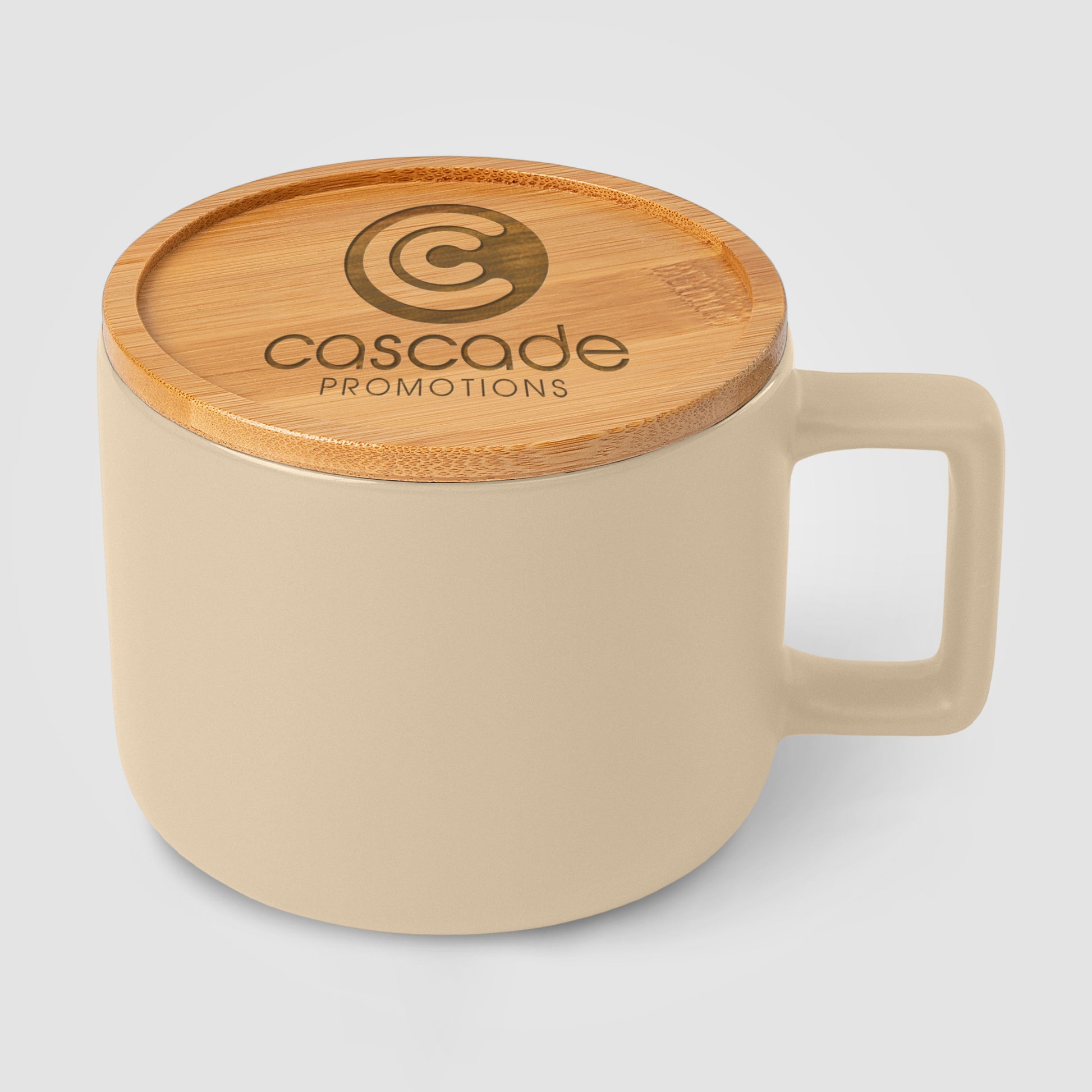 Café Virtuoso - 12 oz. Ceramic Mug with Bamboo Lid - Laser Engraved-3