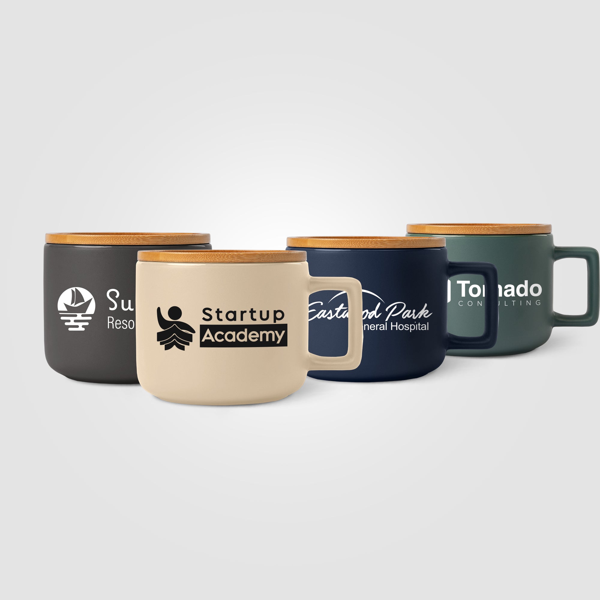 Café Virtuoso - 12 oz. Ceramic Mug with Bamboo Lid - Silkscreen-zoom-1