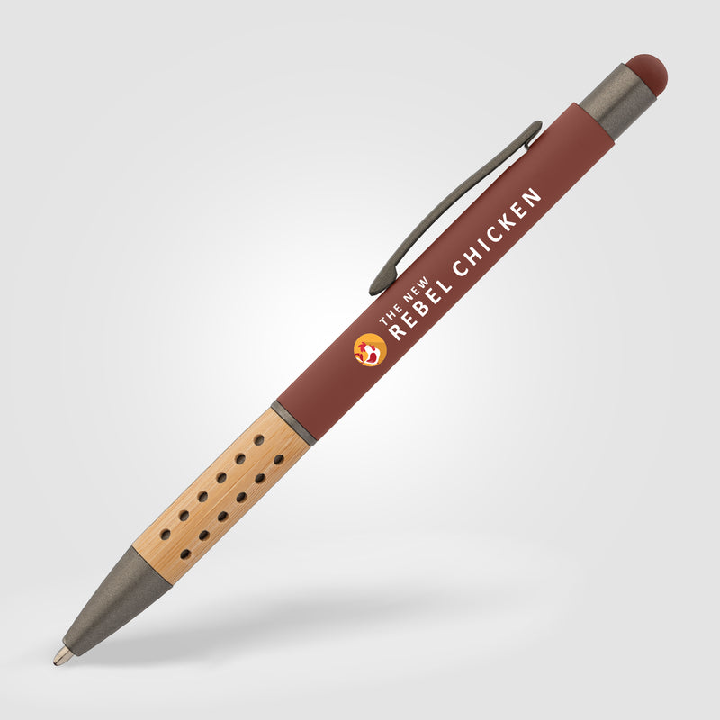 Bowie Bamboo Grip Stylus Pen - ColorJet-zoom-