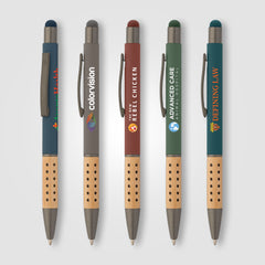 Image of the Bowie Bamboo Grip Stylus Pen - ColorJet promotional product, SKU MZG-C.