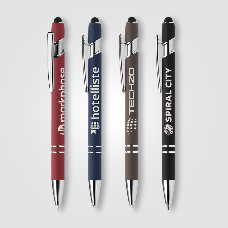 Ellipse Softy Recycled Aluminum Pen w/ Stylus + Anti-Fraud Ink-zoom-
