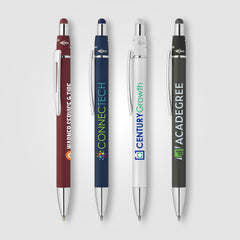 Image of the Orbit Spinner Chrome Metal Pen w/ Stylus - ColorJet promotional product, SKU MZM-C.