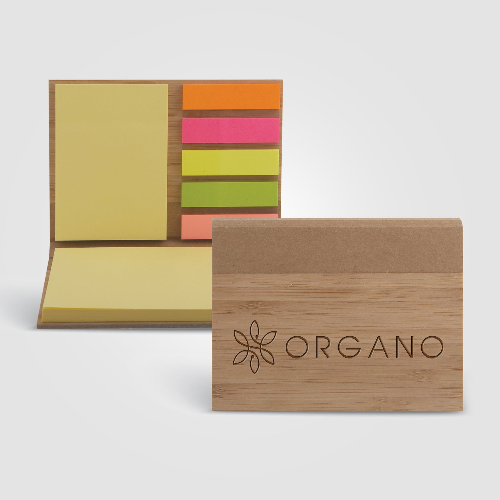 Image of the Bamboo Sticky Note Pad promotional product, SKU NAM.