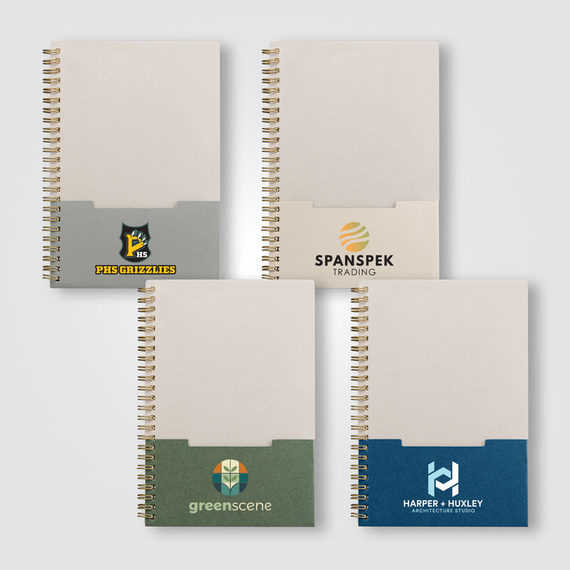 Lino FSC Paper Spiral Binding Vertical Pocket Notebook - A5 - ColorJet-zoom-