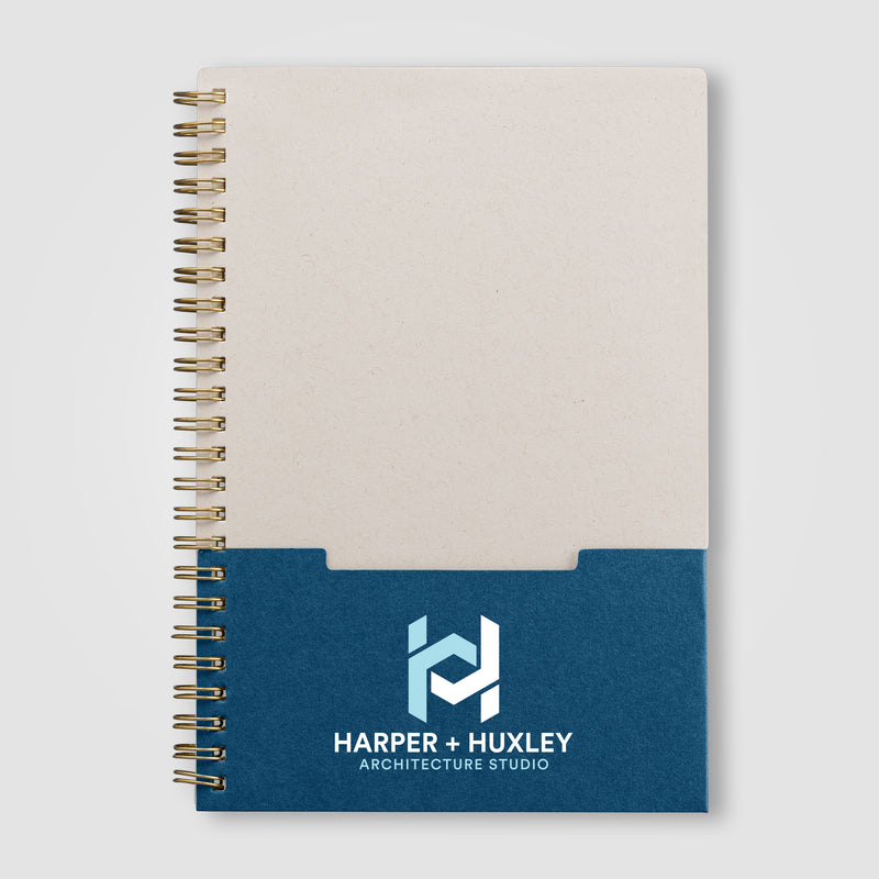 Lino FSC Paper Spiral Binding Vertical Pocket Notebook - A5 - ColorJet-zoom-