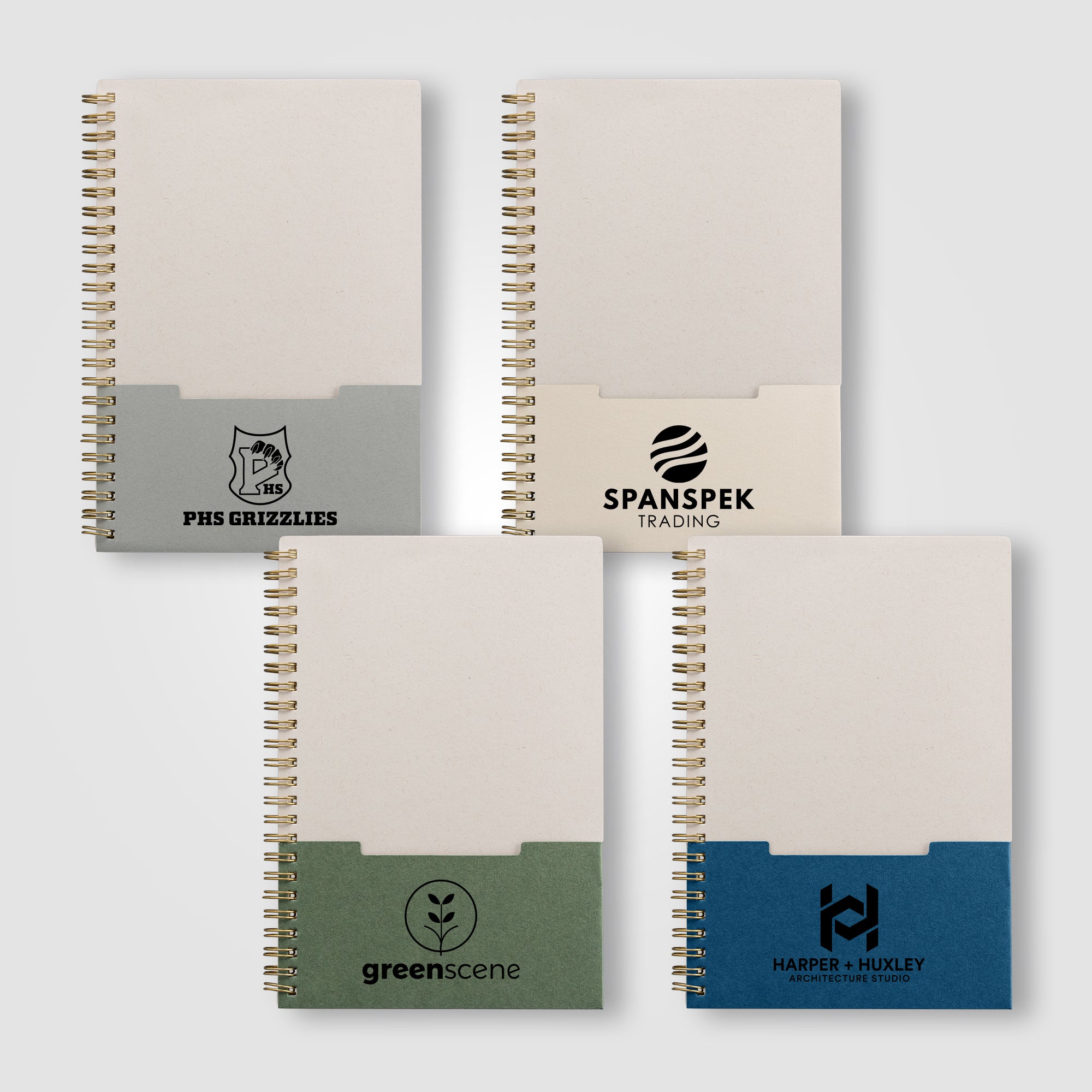 Image of the Lino FSC Paper Spiral Binding Vertical Pocket Notebook - A5 promotional product, SKU NCF.
