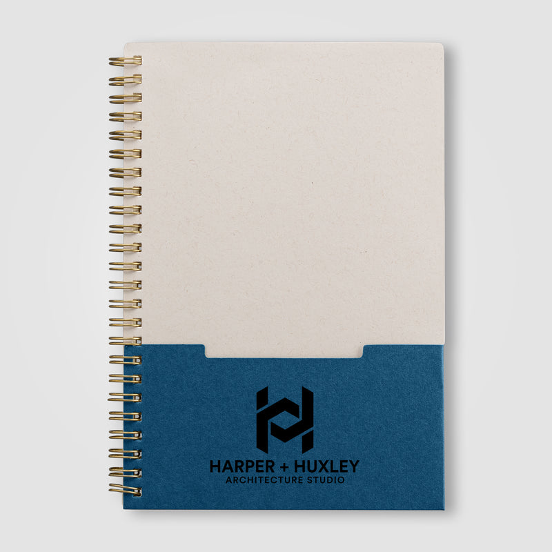 Lino FSC Paper Spiral Binding Vertical Pocket Notebook - A5-zoom-