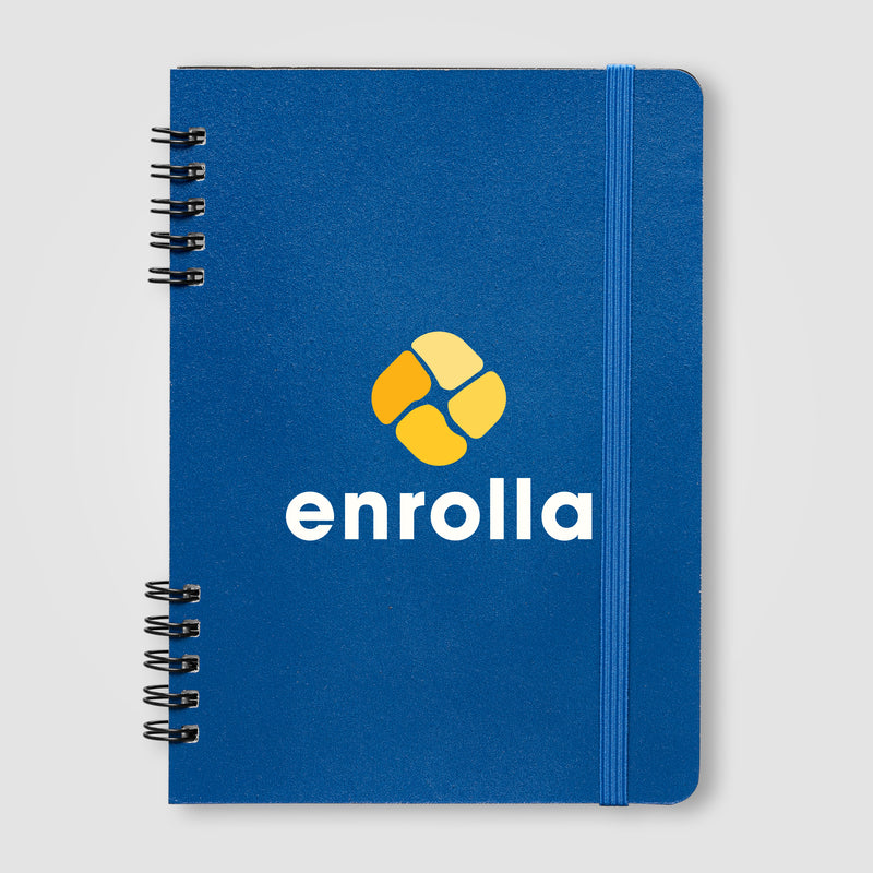Jora Recycled Leather Spiral Bound Notebook - A5 - ColorJet-zoom-