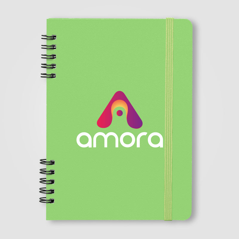 Jora Recycled Leather Spiral Bound Notebook - A5 - ColorJet-zoom-