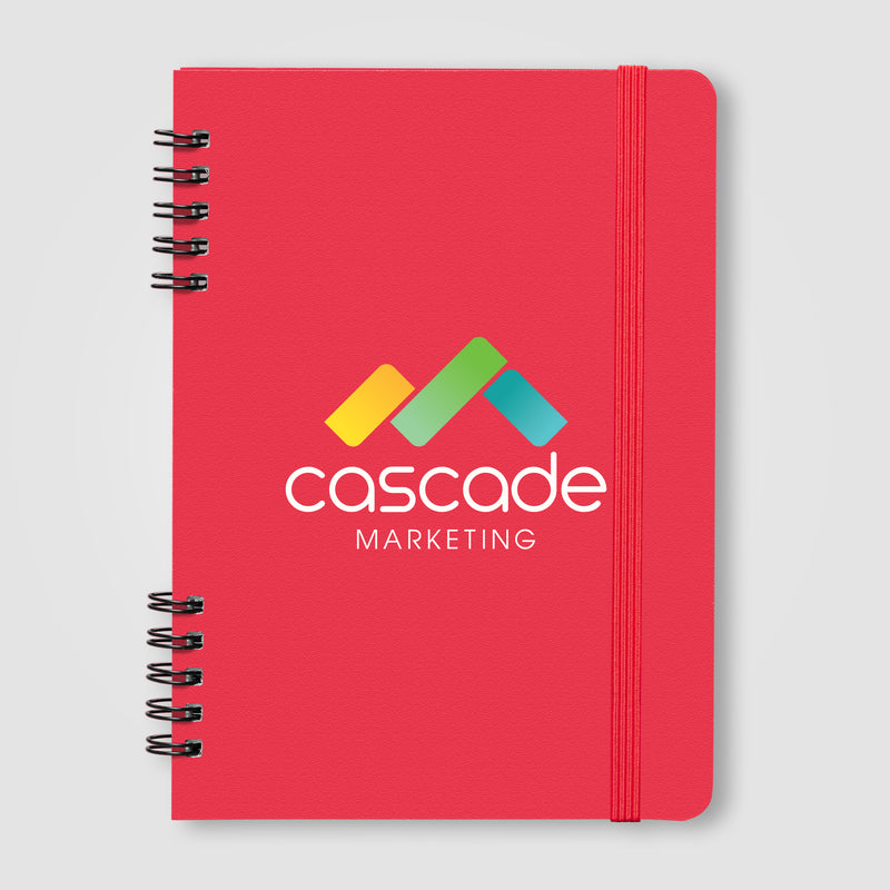 Jora Recycled Leather Spiral Bound Notebook - A5 - ColorJet-zoom-