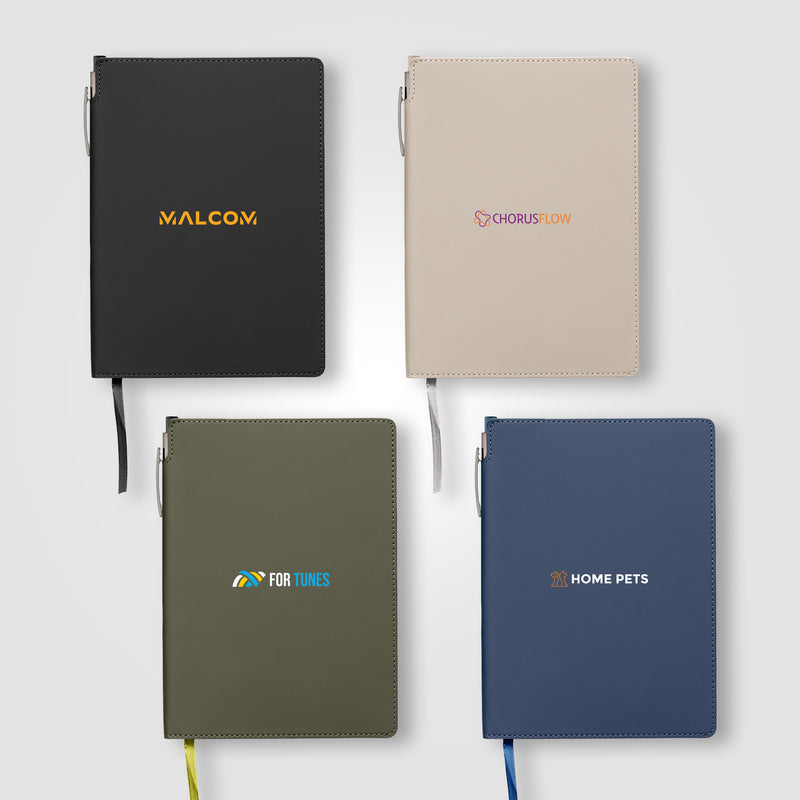 Malmö Recycled Plastic Extended Pen Loop Journal Pen Set - A5 - ColorJet-zoom-
