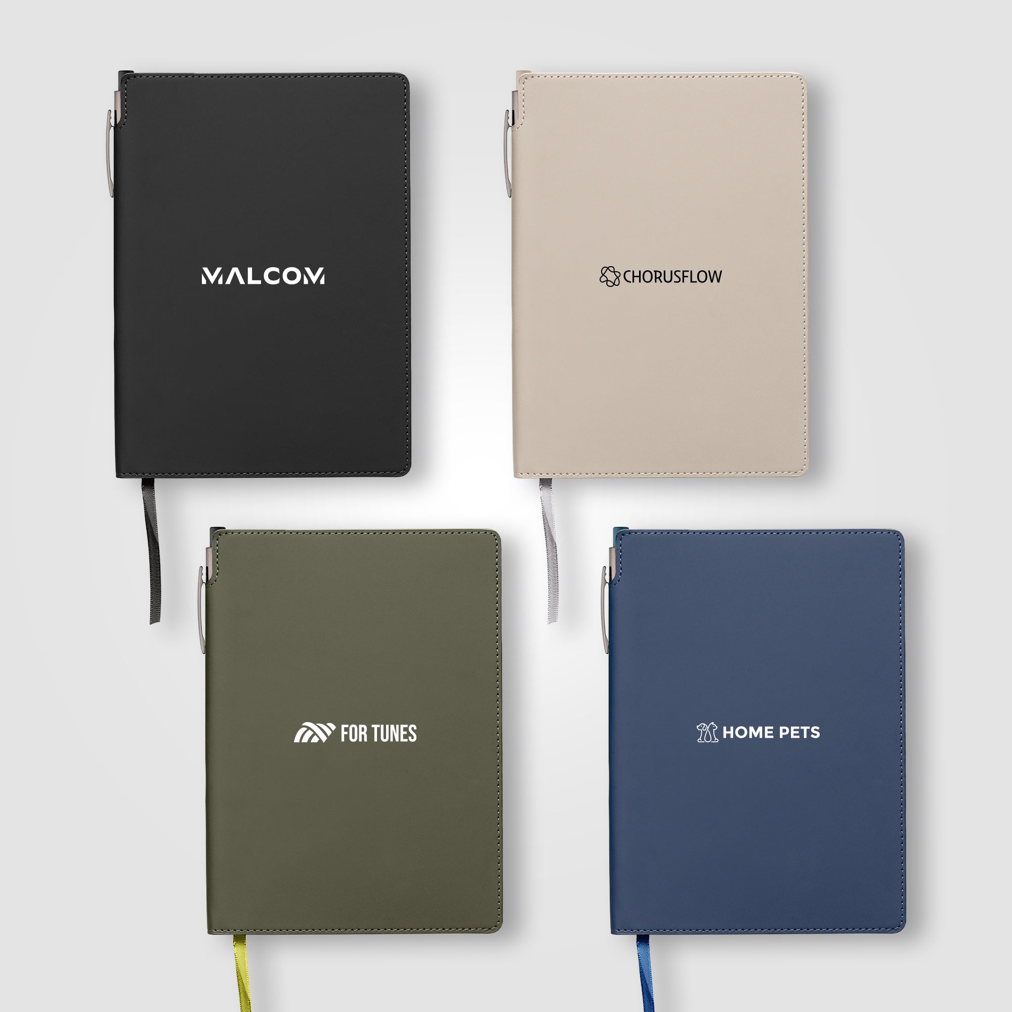 Malmö Recycled Plastic Extended Pen Loop Journal Pen Set - A5-zoom-1