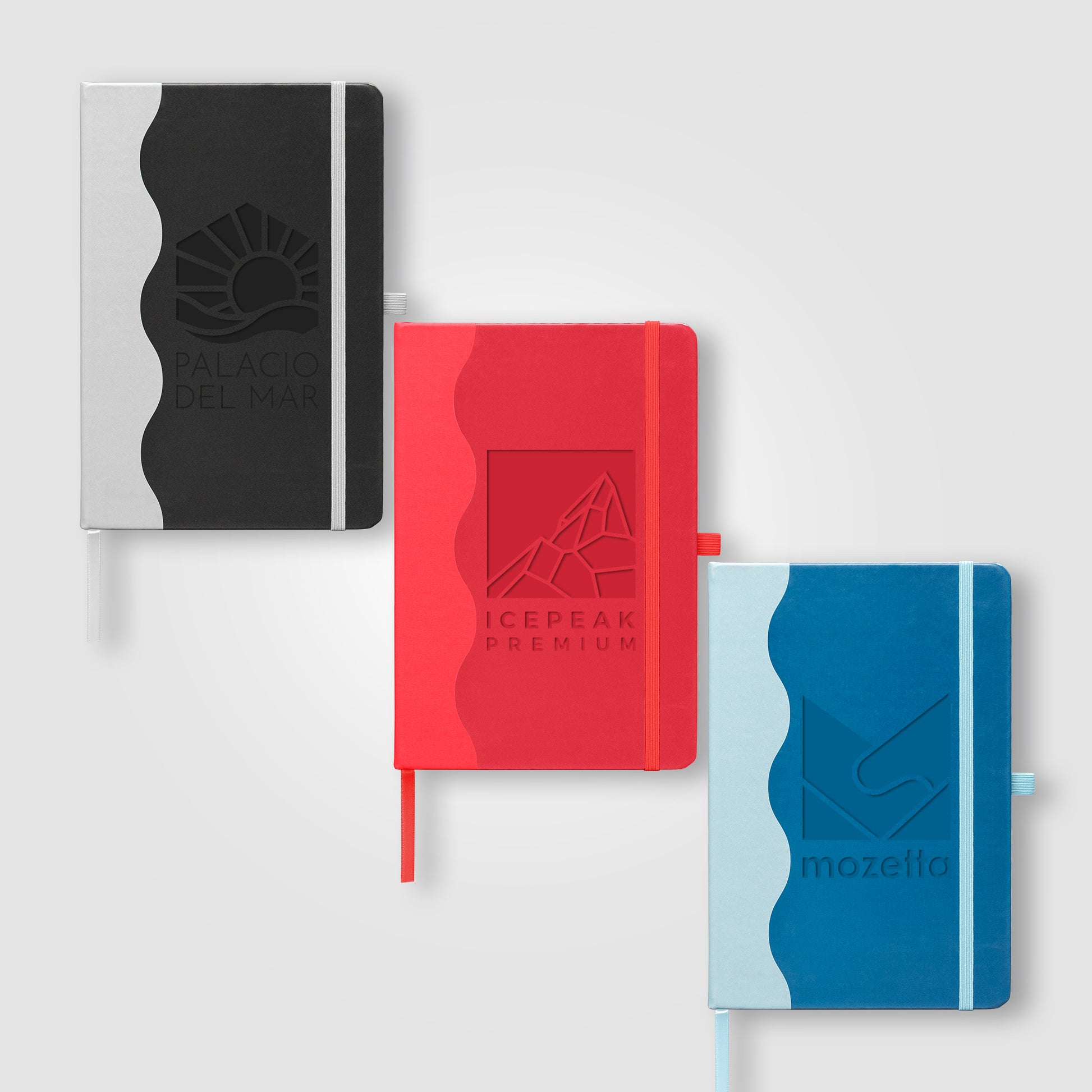 Grete Recycled PU Wave Pattern Journal - A5 - Deboss-1
