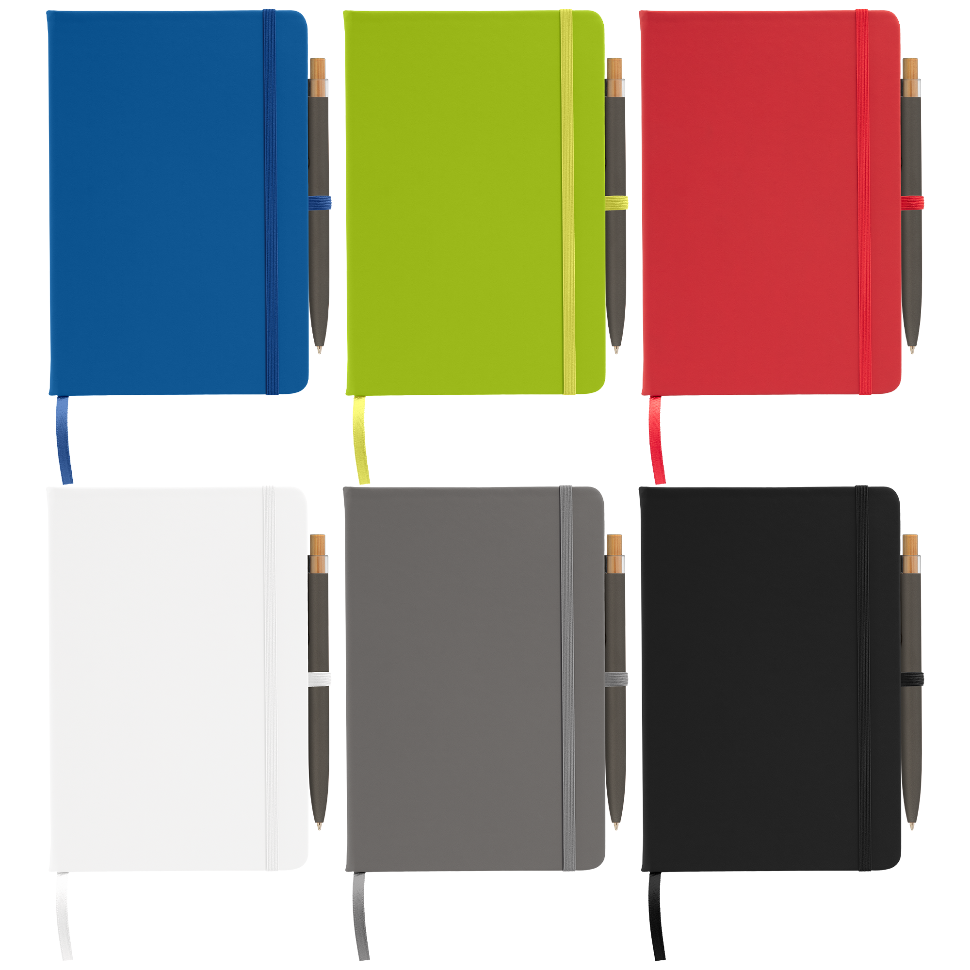Wilde Recycled Hard Cover Journal & Pen Set - A5 5.5" x 8.3" - Deboss-zoom-1
