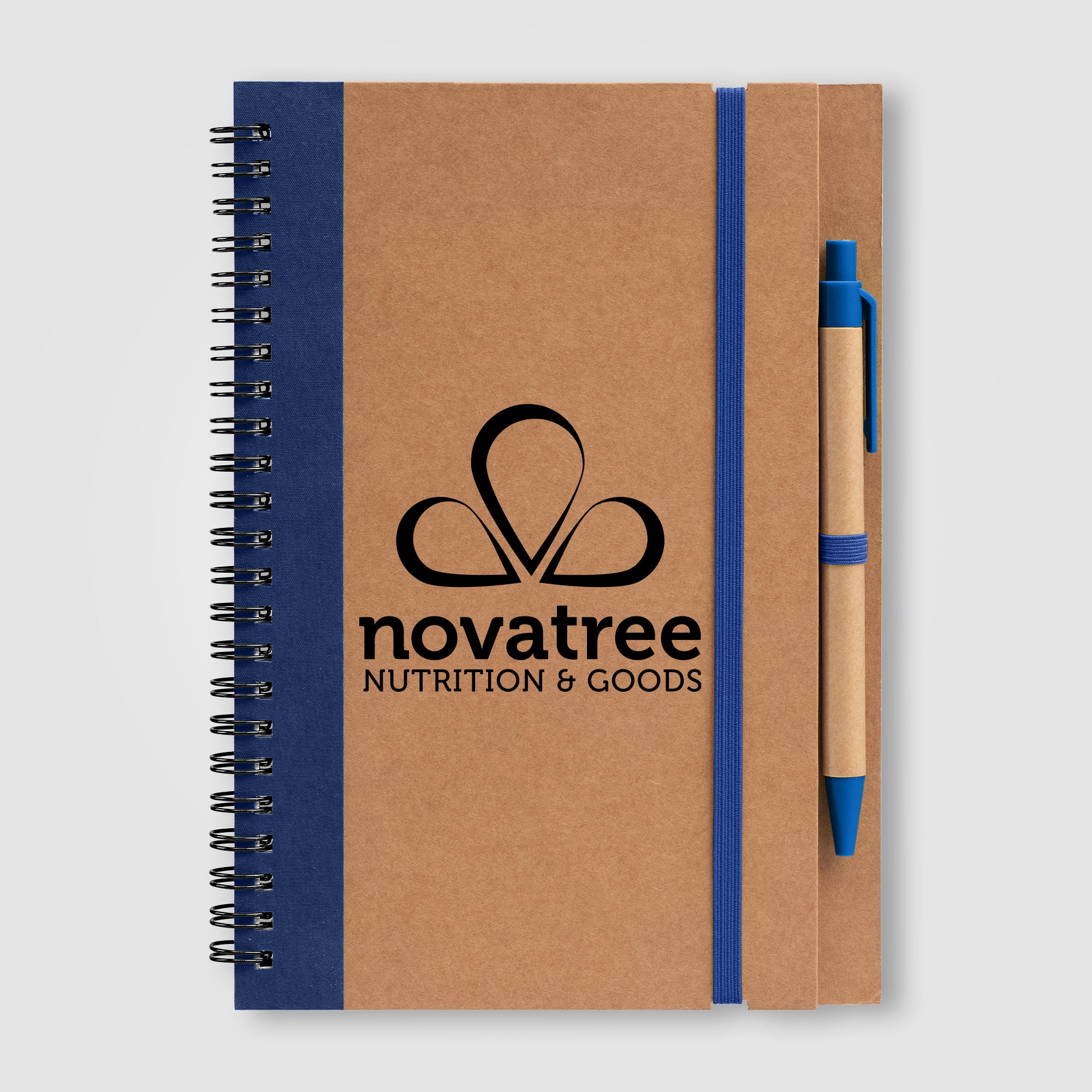 Kraft Hard Cover Spiral Notebook with Pen-zoom-5