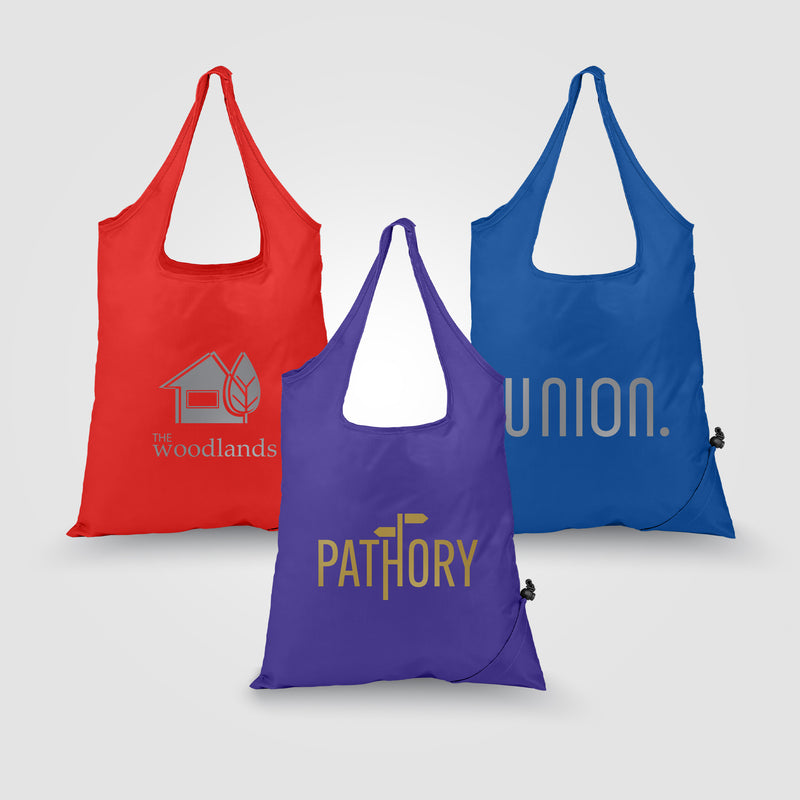 Capri - Foldaway Shopping Tote Bag - 210D Polyester - Metallic imprint-zoom-