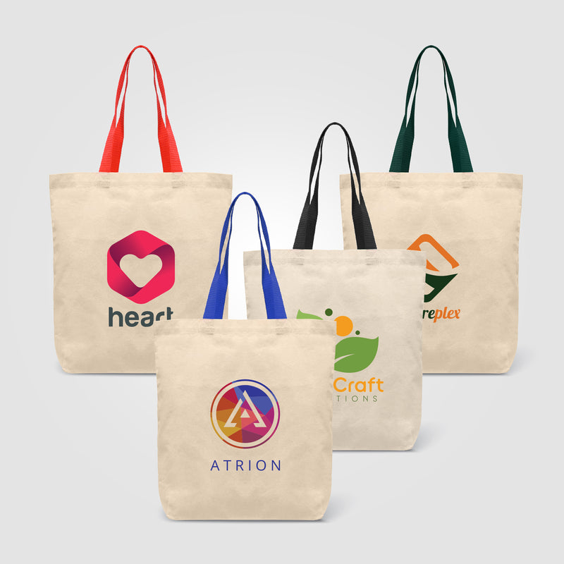 Tonga - 5 oz. Natural Cotton Tote w/ Color Straps - Heat Transfer-zoom-