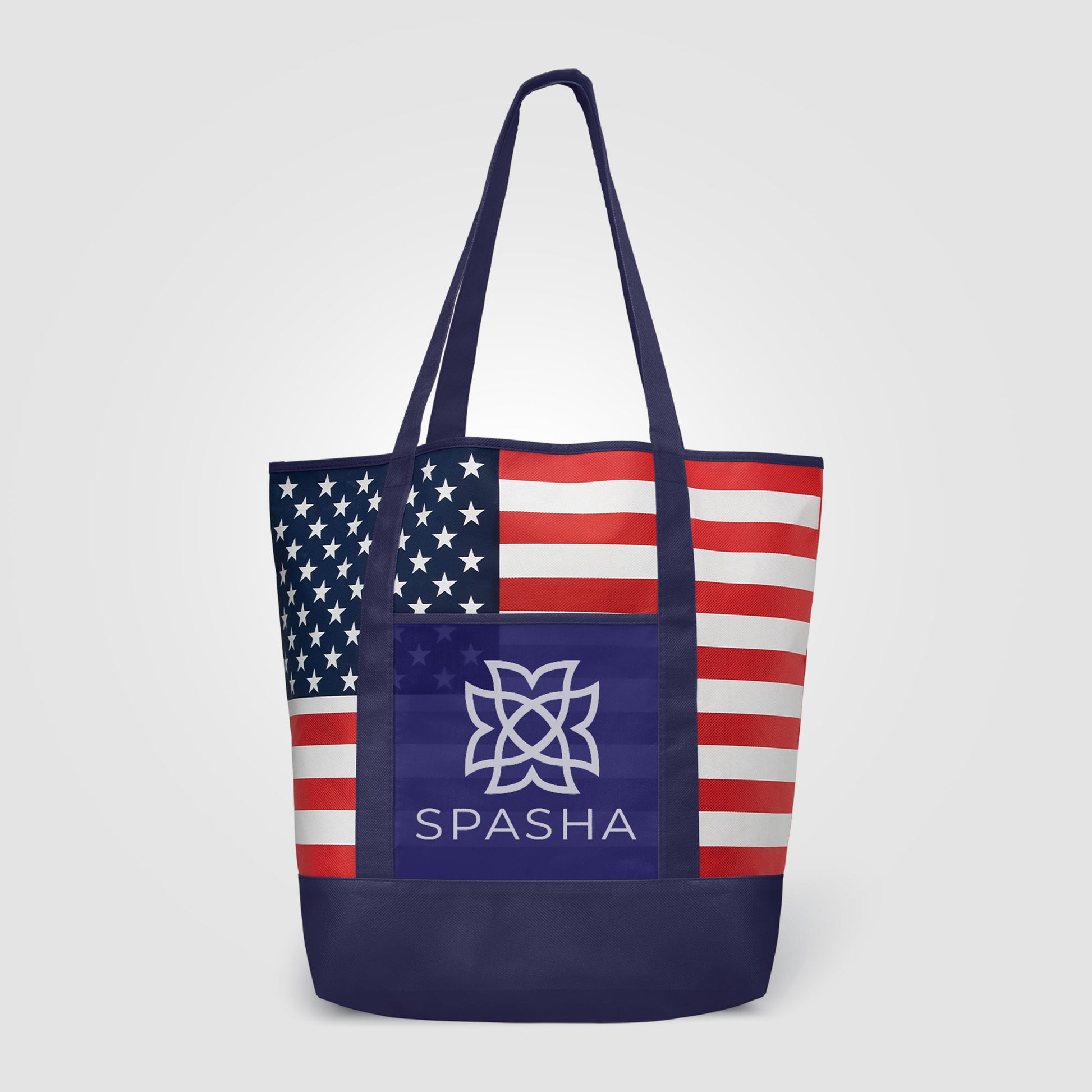 American Flag Non-Woven Tote Bag w/ 210D Pocket-2