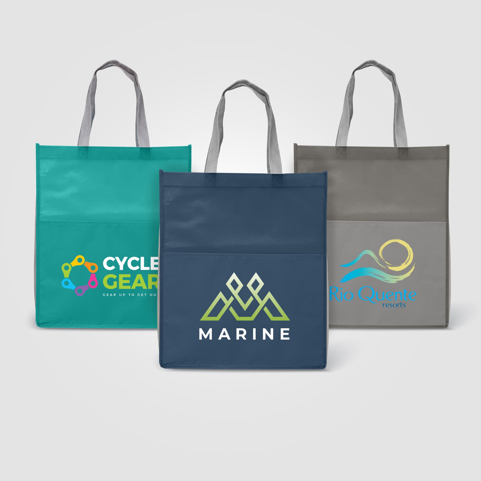 Image of the Rome RPET - Recycled Non-Woven Tote with 210 D Pocket - ColorJet promotional product, SKU UFX-C.