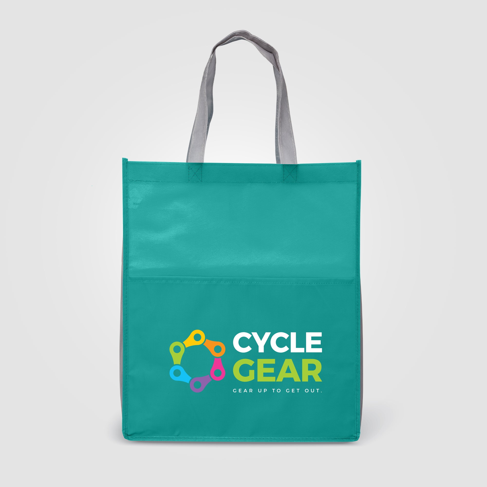 Rome RPET - Recycled Non-Woven Tote with 210 D Pocket - ColorJet-zoom-4