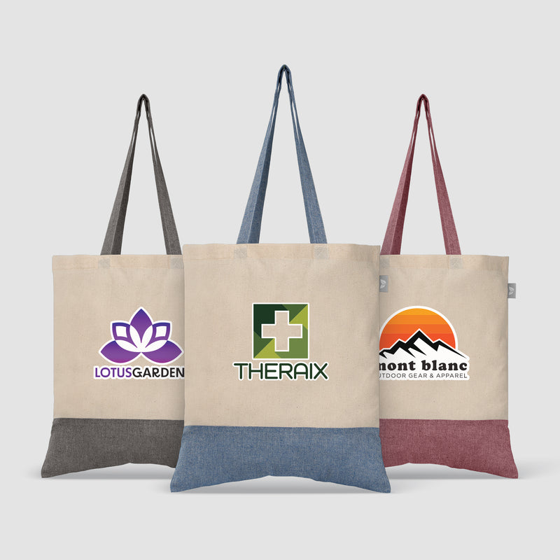 Quebec - 5 oz. Two-Tone Recycled Cotton Tote - Heat Transfer-zoom-