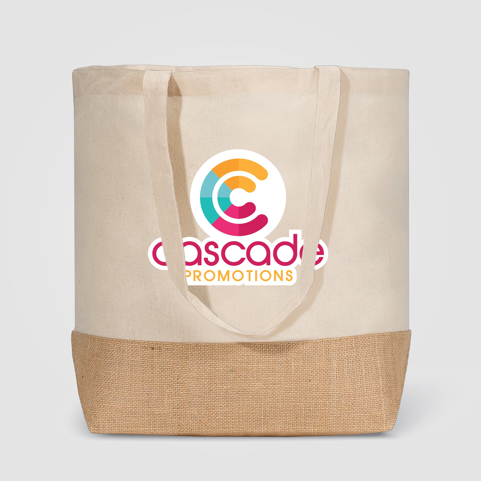 Image of the Rio™ Shopper Tote Bag - 5 oz. Recycled Cotton Blend with Jute - Heat Transfer promotional product, SKU UHR-T.
