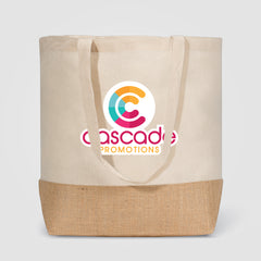 Image of the Rio™ Shopper Tote Bag - 5 oz. Recycled Cotton Blend with Jute - Heat Transfer promotional product, SKU UHR-T.