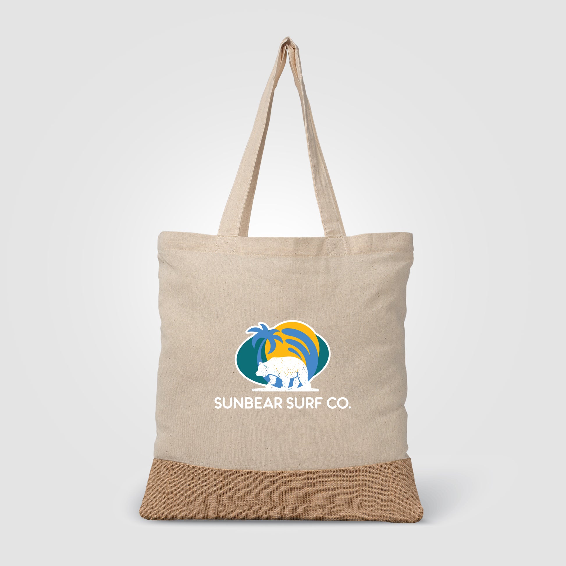 Image of the Rio™ Tote Bag - 5 oz. Recycled Cotton Blend with Jute - Heat Transfer promotional product, SKU UHS-T.
