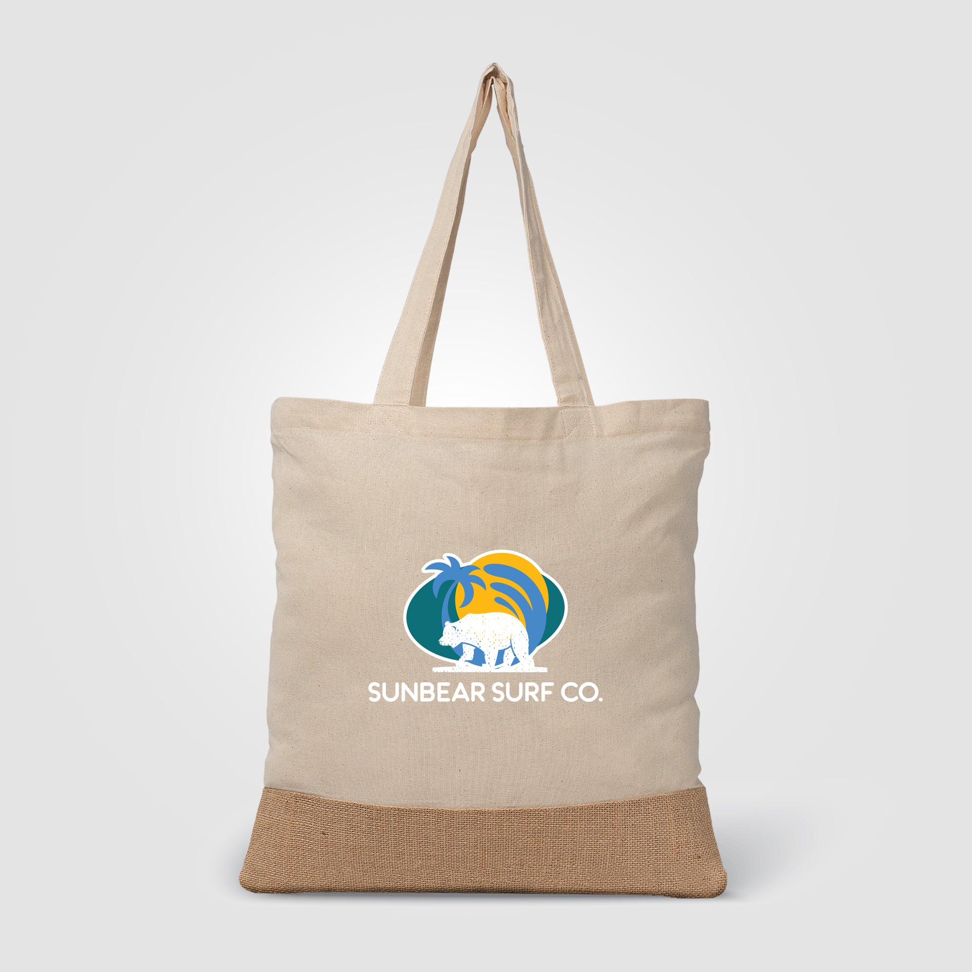 Image of the Rio™ Tote Bag - 5 oz. Recycled Cotton Blend with Jute - Heat Transfer promotional product, SKU UHS-T.