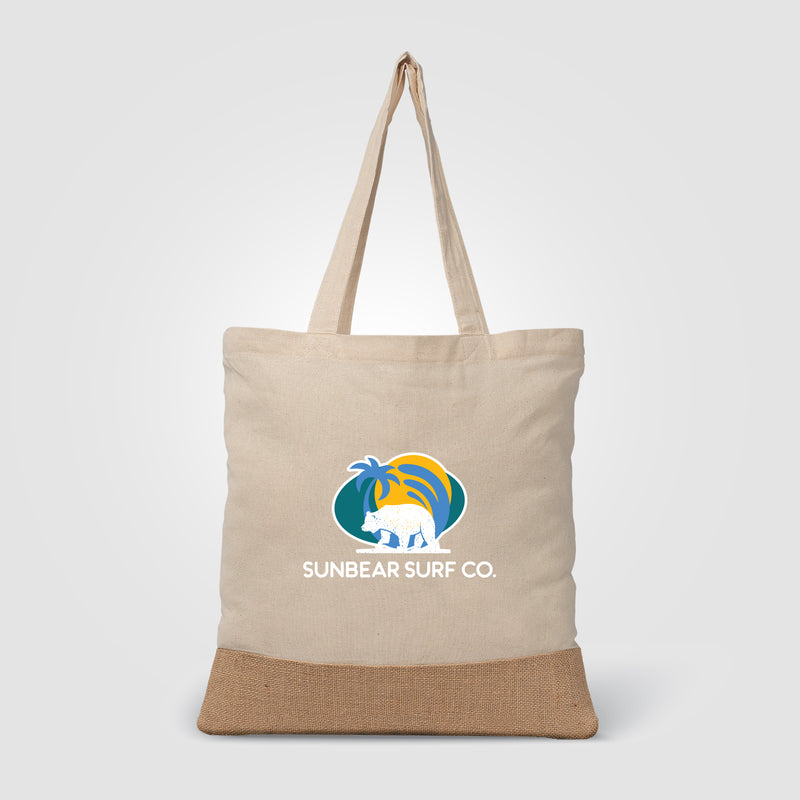 Rio™ Tote Bag - 5 oz. Recycled Cotton Blend with Jute - Heat Transfer-zoom-