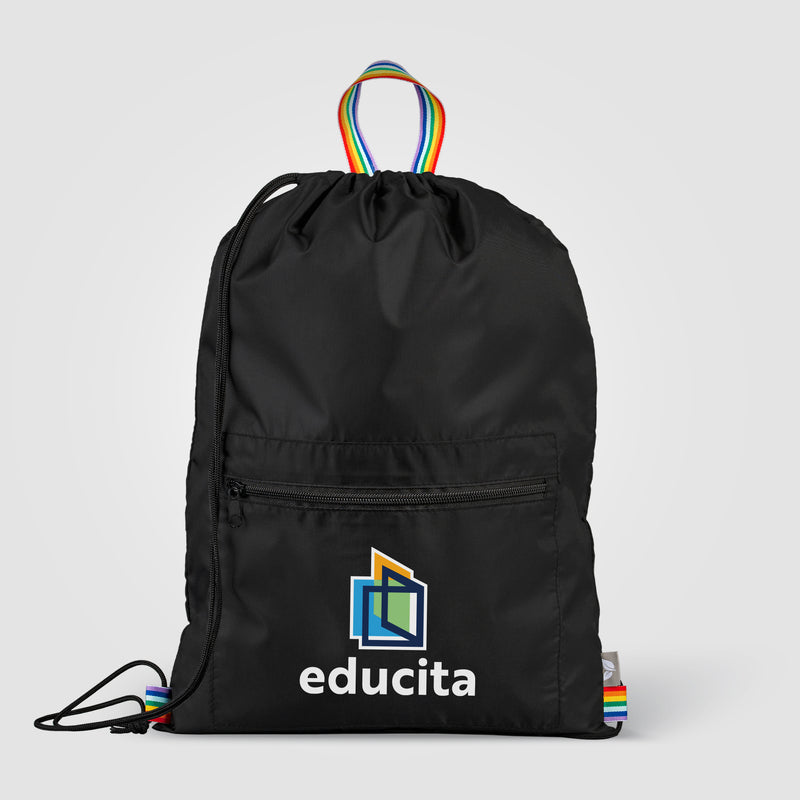 Spectrum Recycled Polyester Drawstring Bag - 2 gal - Heat Transfer-zoom-