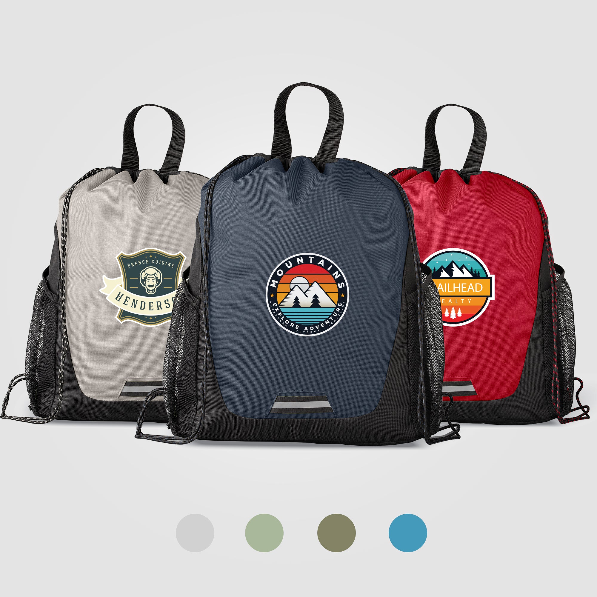 Jotun Recycled Polyester Pocketed Drawstring Bag - 2.6 gal - Heat Transfer-zoom-1