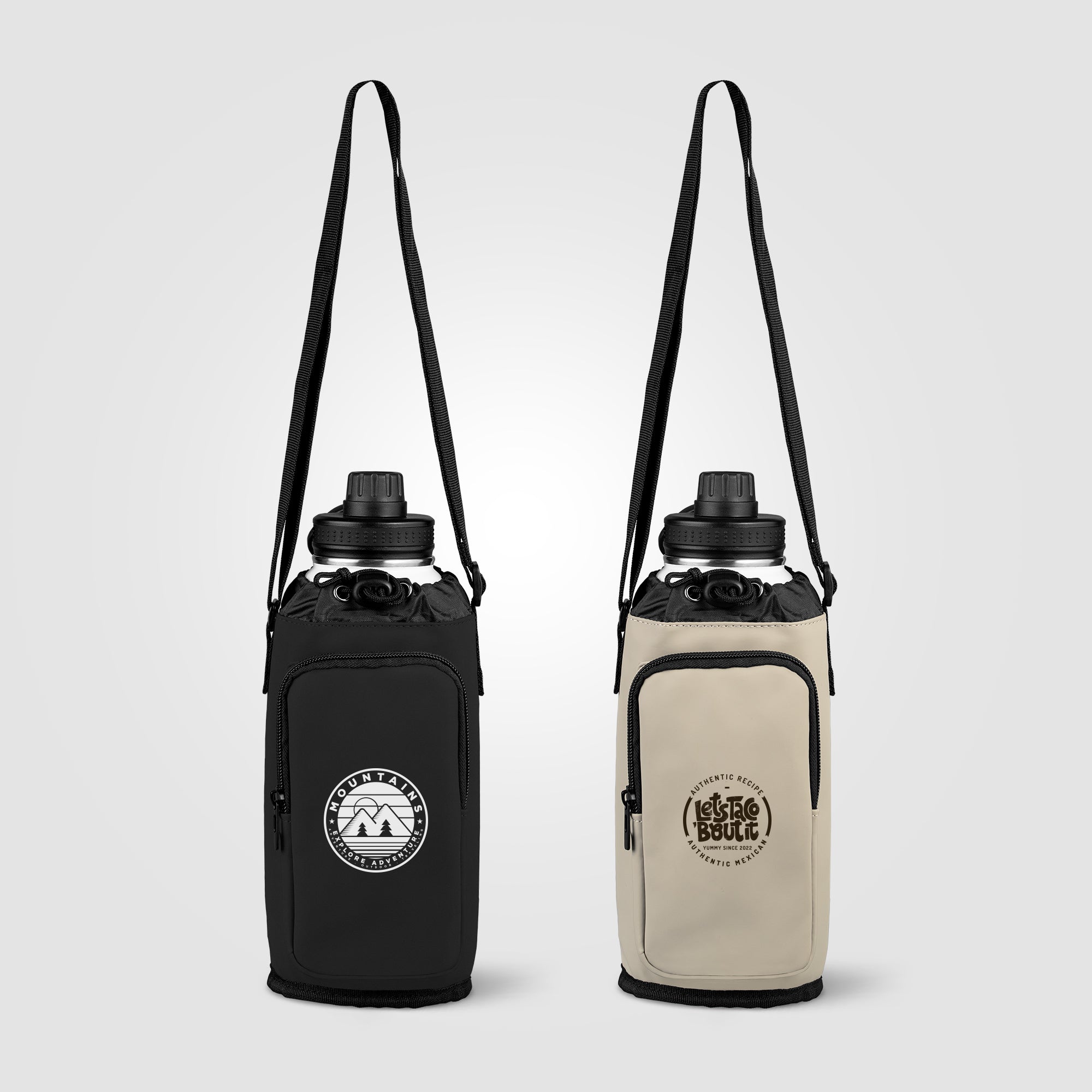 Image of the Malmö Recycled PU Zipper Pocket Bottle Bag - 60 oz promotional product, SKU ULF.