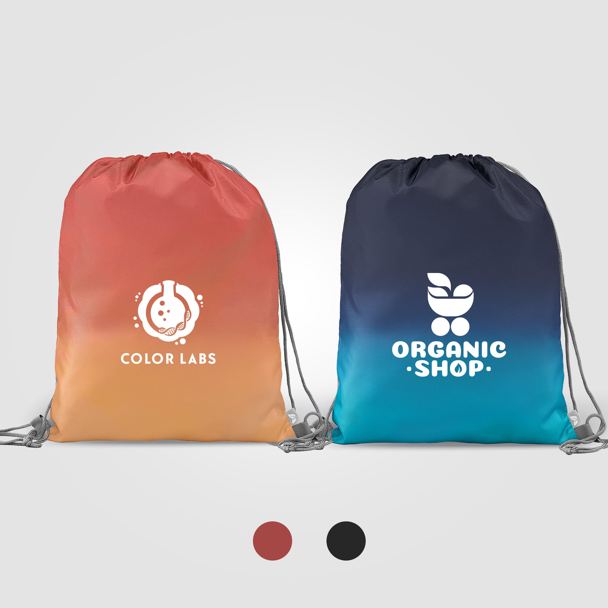 Image of the Vilda 210D Polyester Ombre Drawstring Bag - 6L - Silkscreen promotional product, SKU ULO.