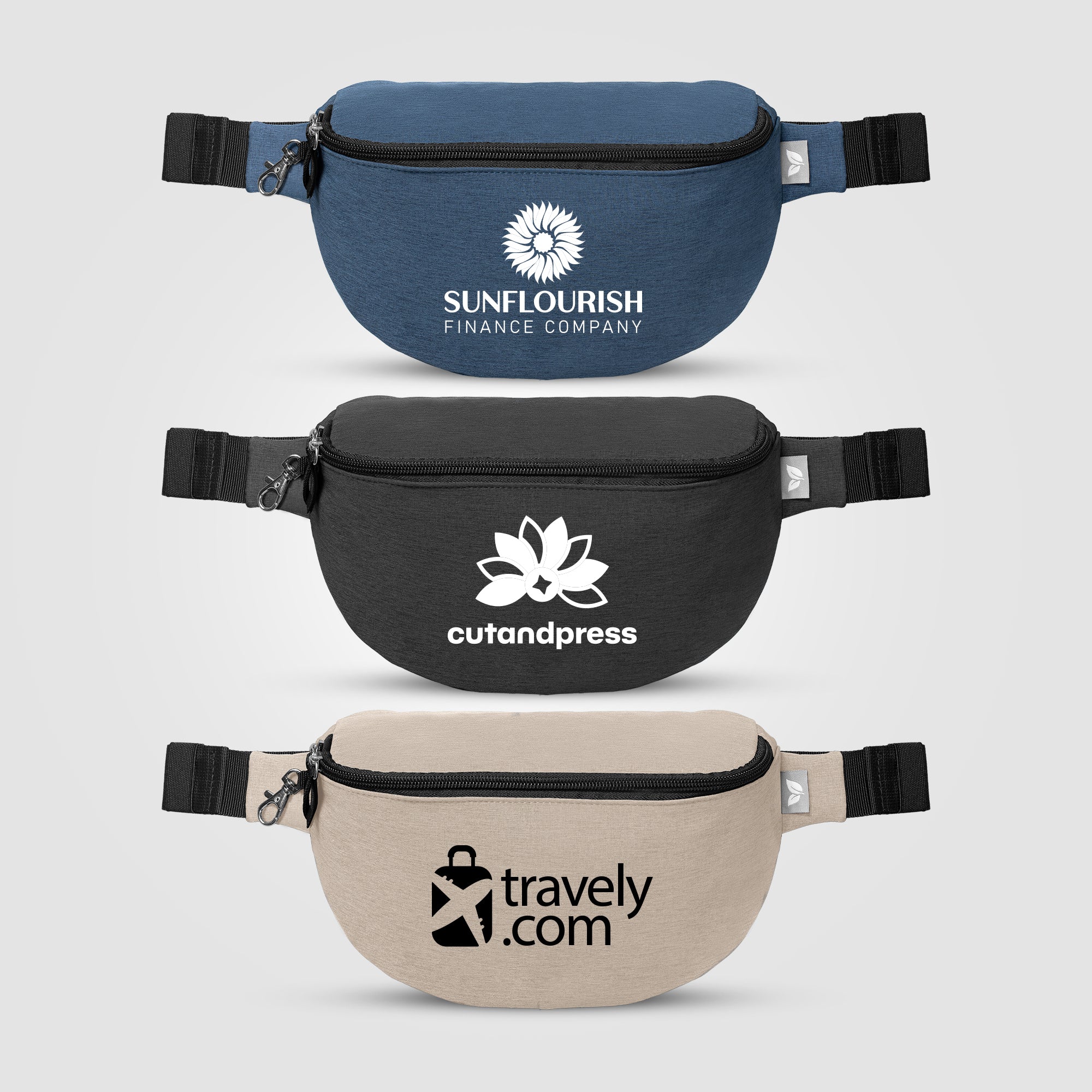 Image of the Helsinki rPET Anti-Theft Hook-Zip Waist Bag – 2L promotional product, SKU ULX.