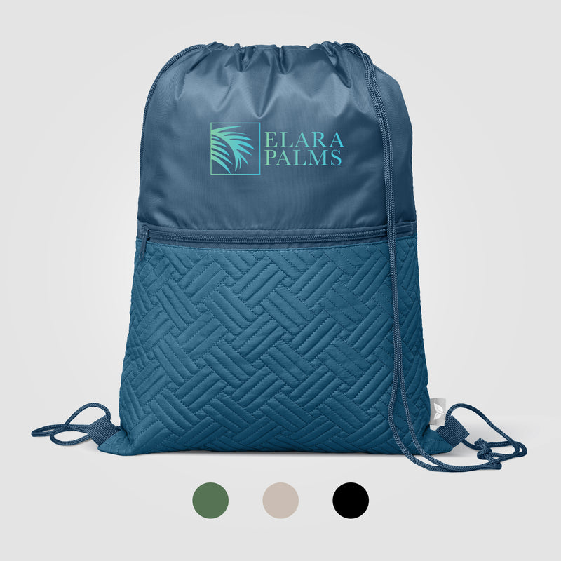 Sora Recycled 210D Polyester Quilted Drawstring Bag - 6L - ColorJet-zoom-