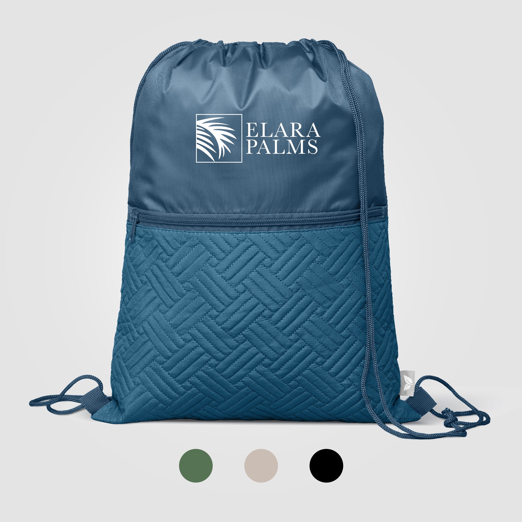 Sora Recycled 210D Polyester Quilted Drawstring Bag - 6L-zoom-1